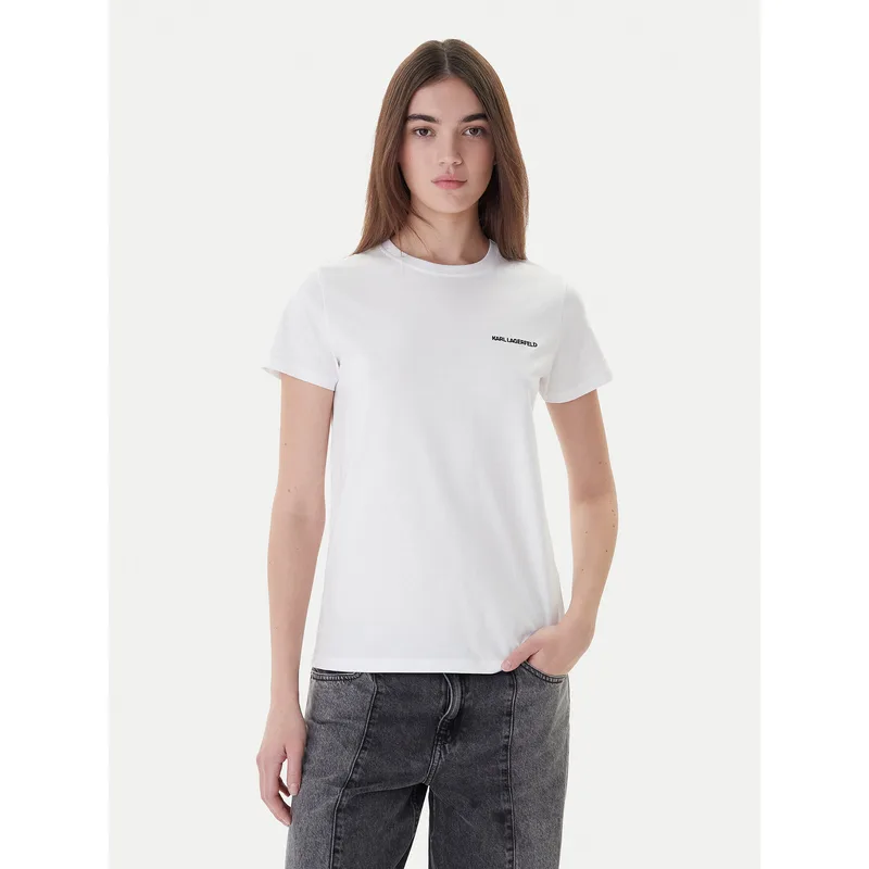 KARL LAGERFELD T-Shirt A1W17019 Λευκό Regular Fit