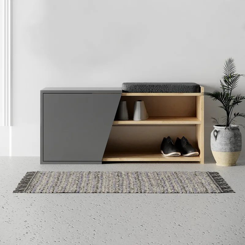 Παπουτσοθήκη Fiona - Oak, Anthracite 855Dte4406 (104x47x37)
