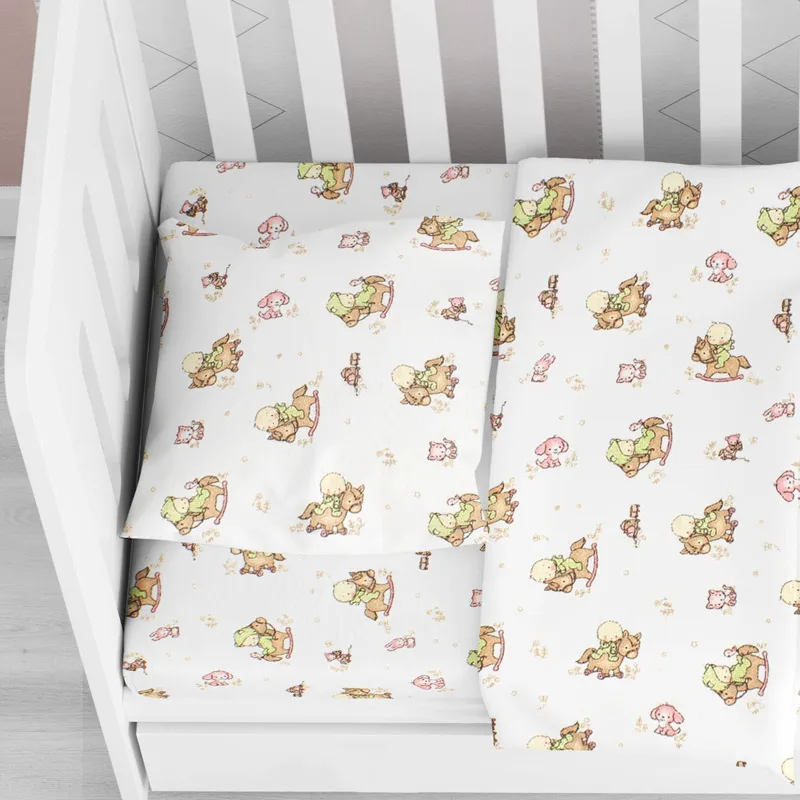 Φανελένια Βρεφική Μαξιλαροθήκη 35x45 Dimcol Baby 03 White 35x45
