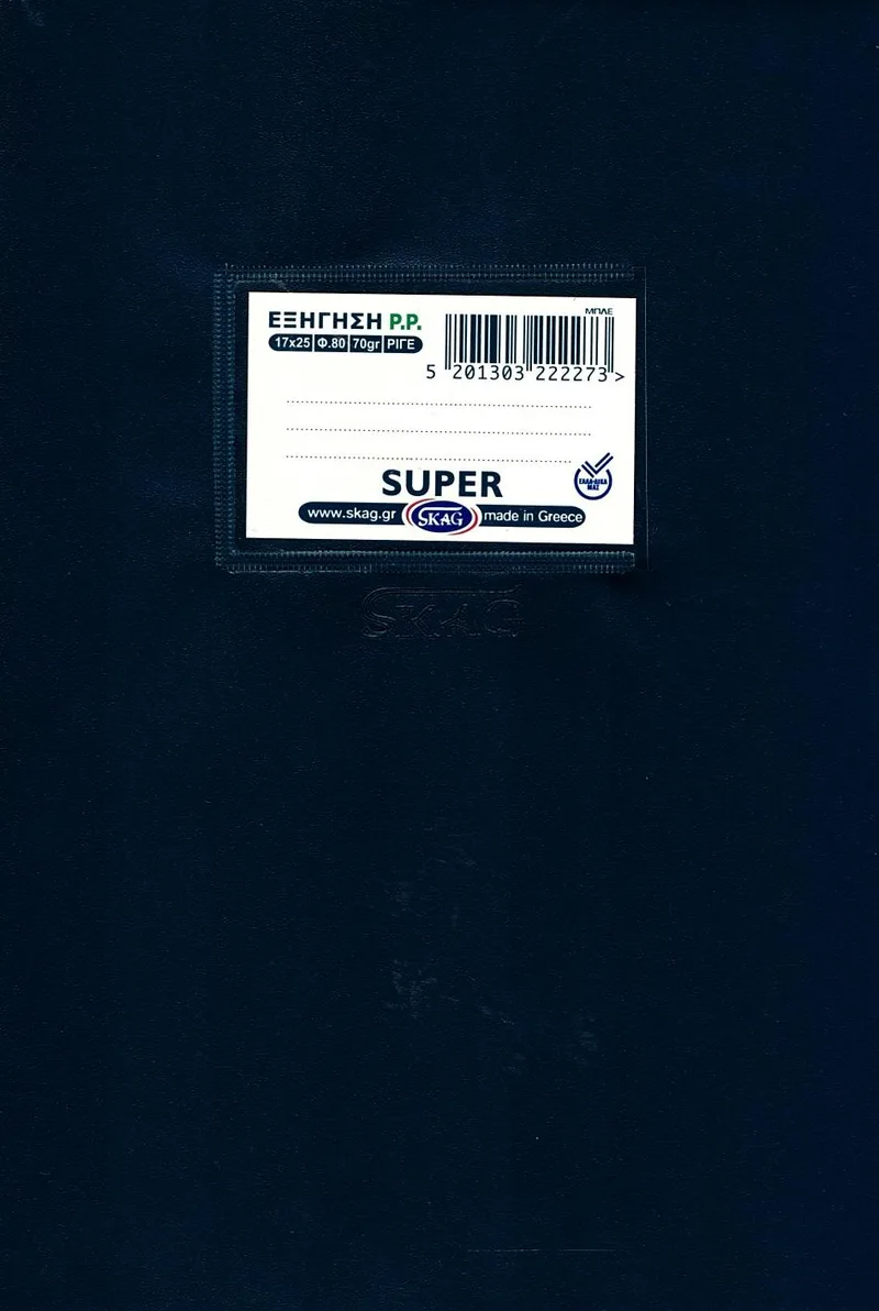 Τετράδιο καρφίτσα εξηγήσεων Ριγέ Skag Super 80 φύλλα 17x25 - Μπλε σκούρο