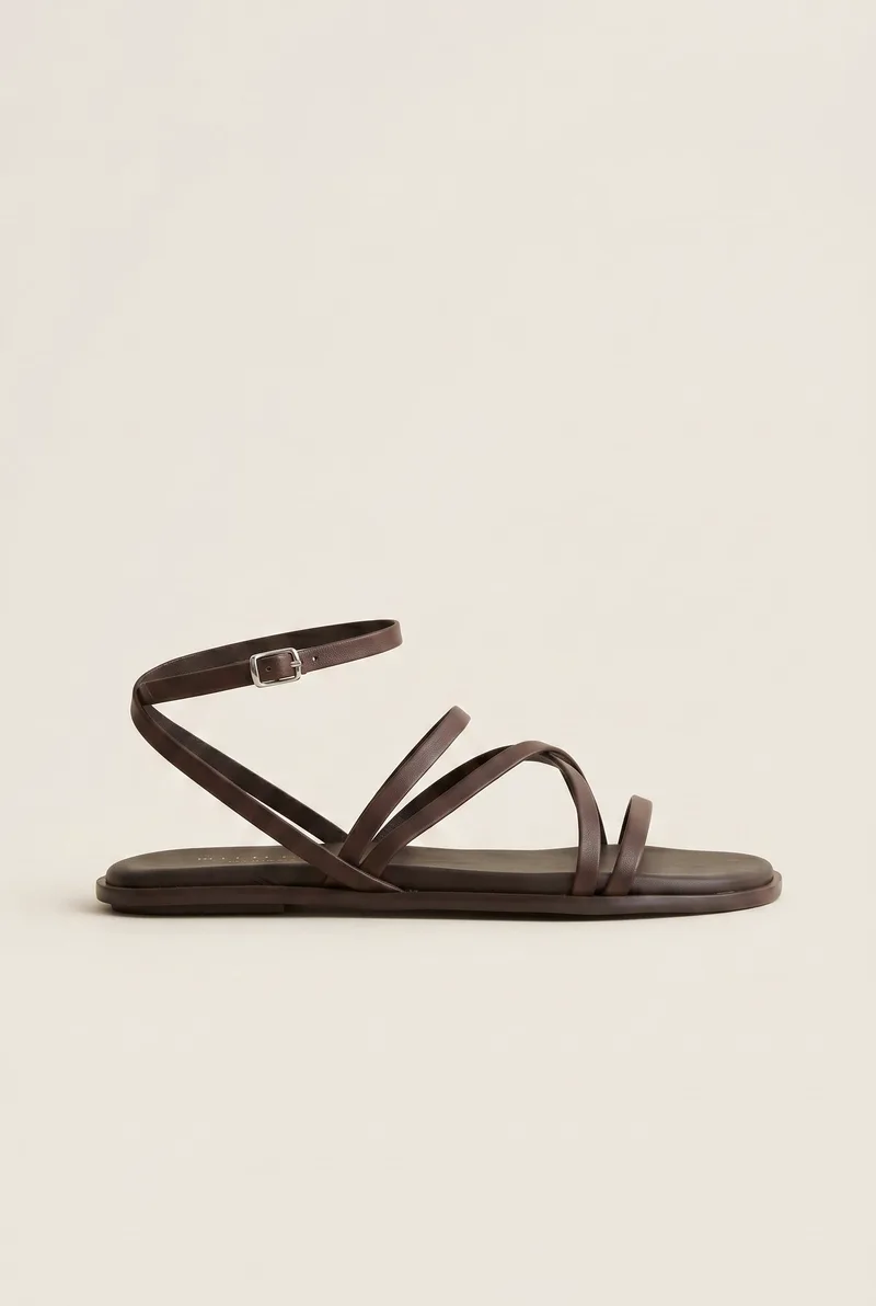 TFP Strappy Sandals Ankle Strap - L3 KIMON - Brown Matte