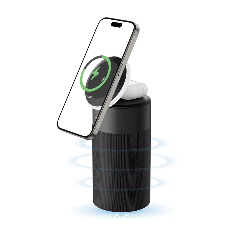 AmazingThing Explorer Pro Mag 4-in-1 Charging Station Speaker Black