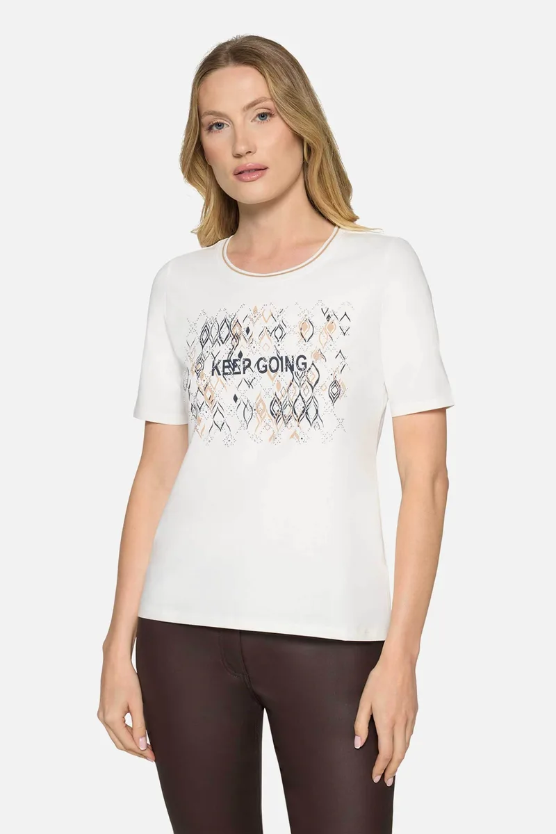 Betty Barclay γυναικείο Τ-shirt με print στο στήθος - 2727/1092 Λευκό