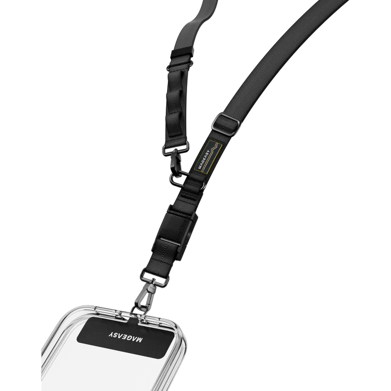 Λουράκι Λαιμού MagEasy Fidlock Dual Utility Strap + Strap Card Αποσπώμενο για Θήκες Κινητών Πλάτος 20mm - Black (MPHIPH337BK24)
