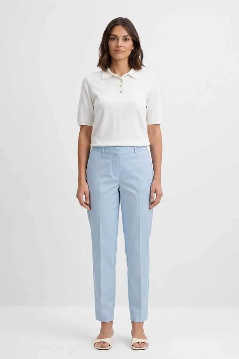 Gerry Weber γυναικείο παντελόνι cropped Tapered Fit - N67085360040 Γαλάζιο