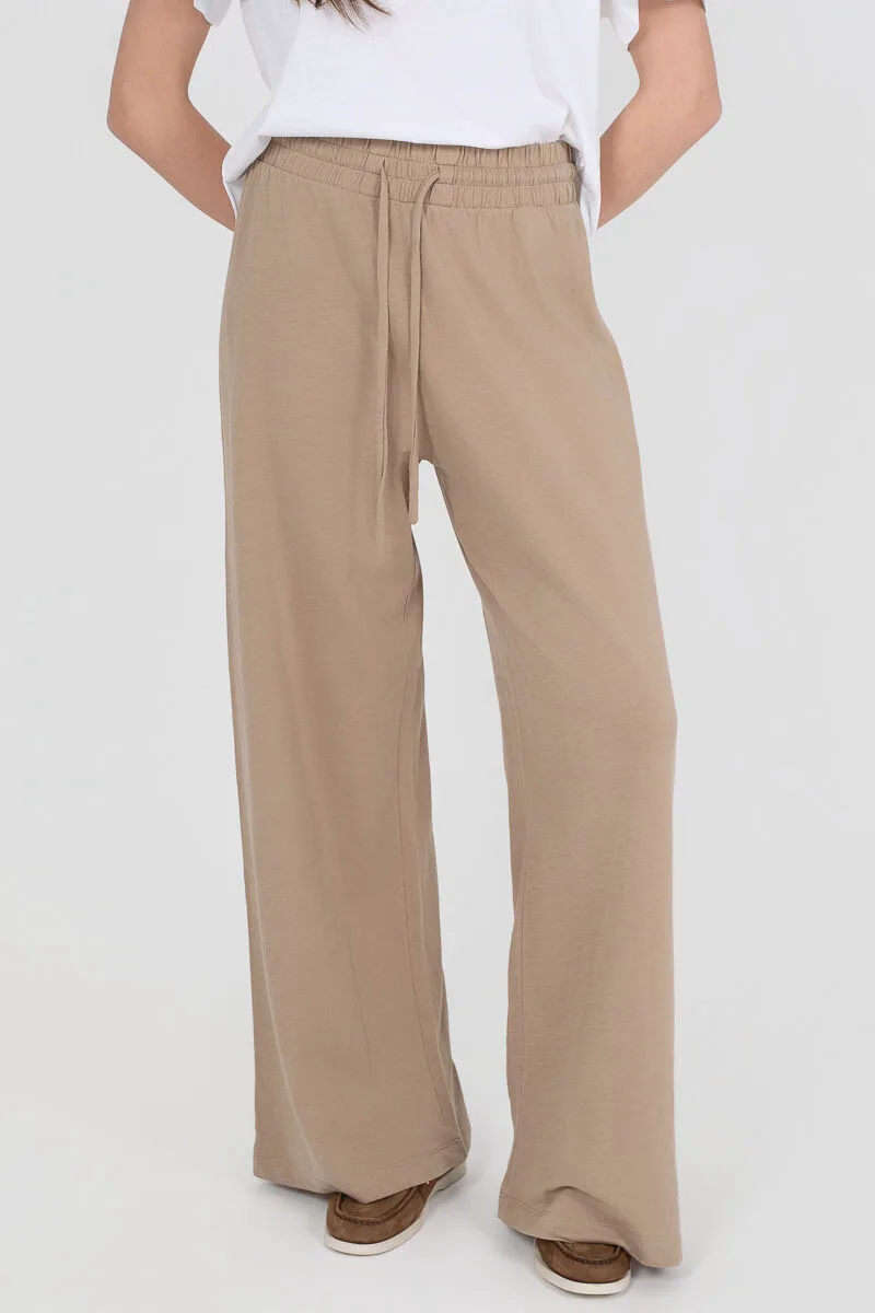 Philosophy Light Futter Wide Leg Pants TR44580 Μπέζ
