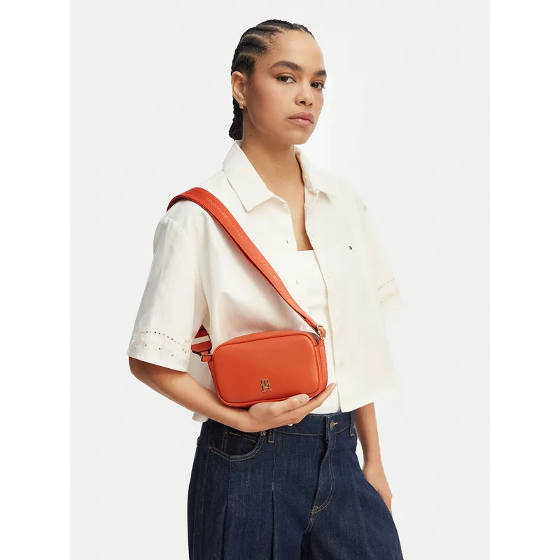 Τσάντα Tommy Hilfiger Th Logotape Camera Bag AW0AW18741 Πορτοκαλί