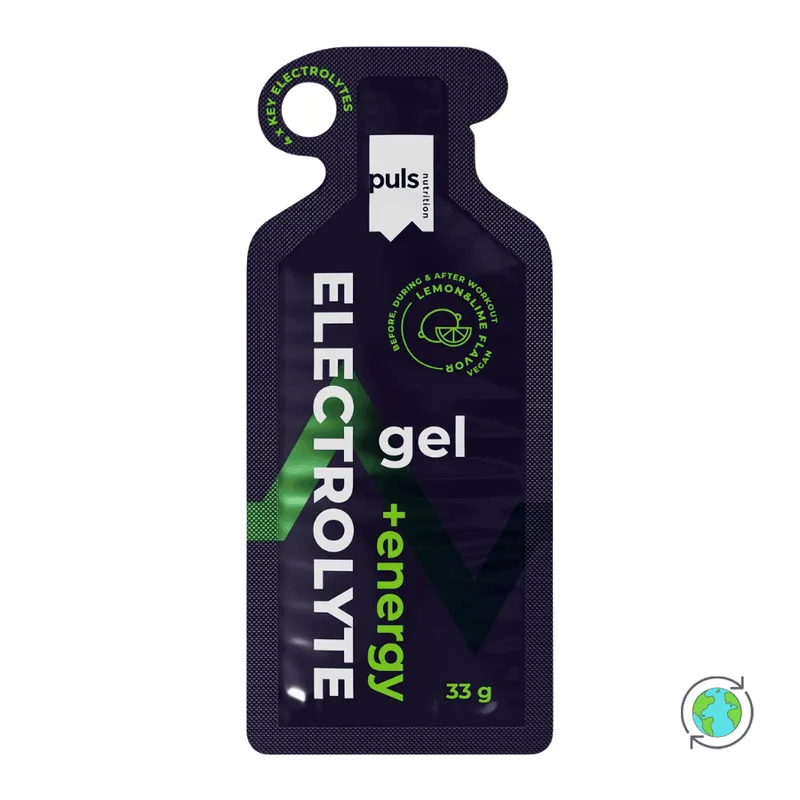 Gel Ενέργειας με Ηλεκτρολύτες Λεμόνι & Lime - Puls Nutrition - 33g Φινλανδία Gluten Free Lactose Free Vegan