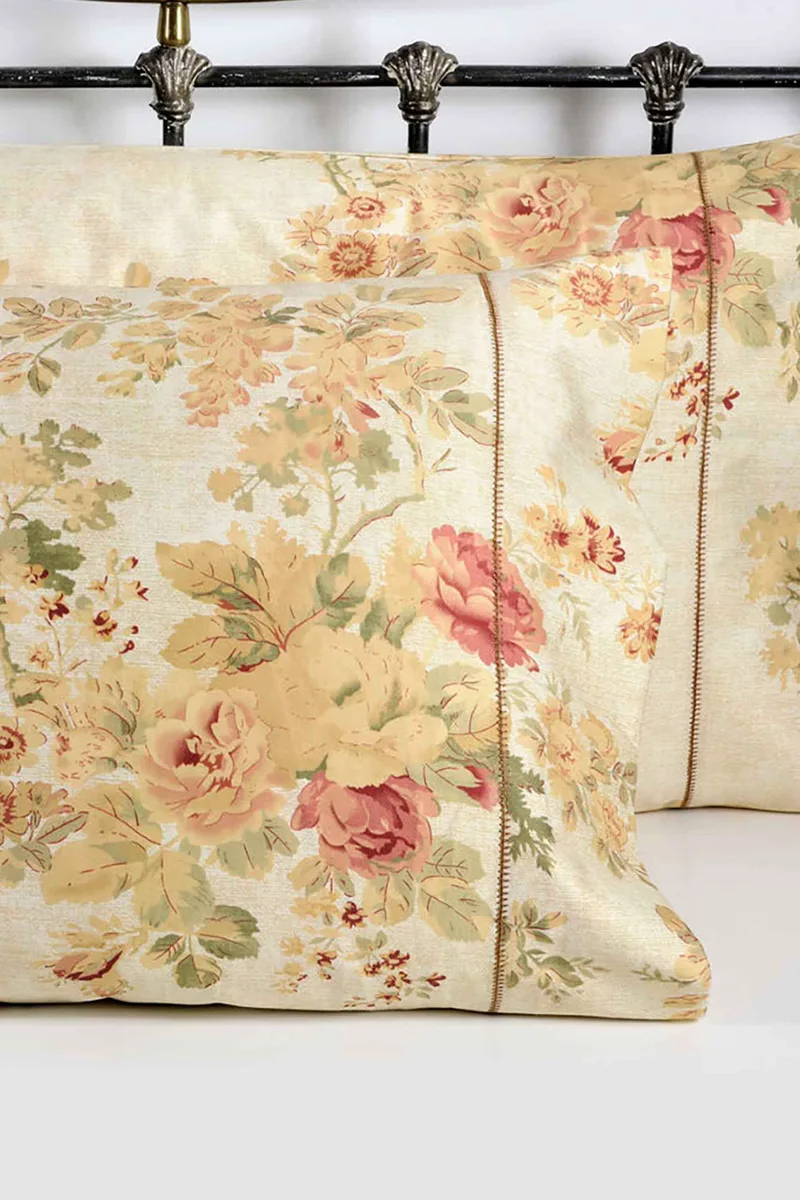 DOWN TOWN Home σετ μαξιλαροθήκες "885 English Flower Beige" (2 τεμάχια) - 41-1296