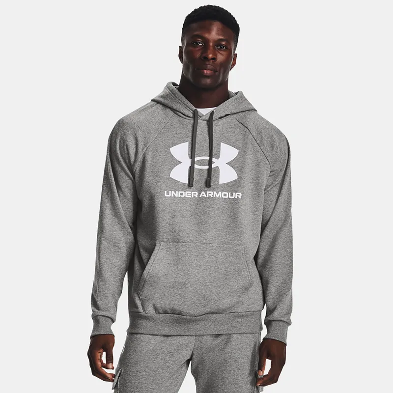 UNDER ARMOUR RIVAL FLEECE LOGO HOODIE ΓΚΡΙ