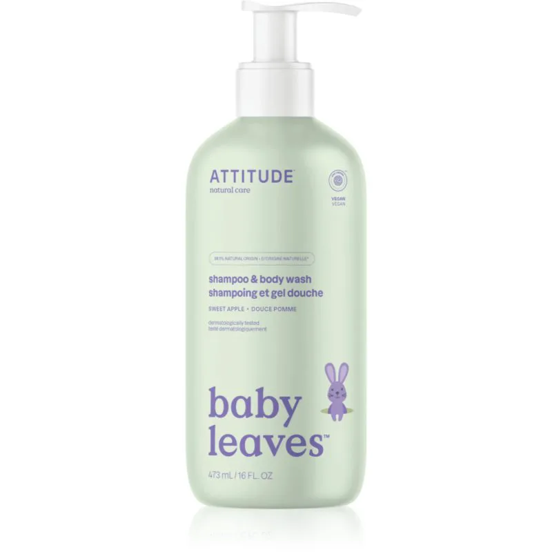 Attitude Baby Leaves Shampoo & Body wash σαμπουάν και αφρόλουτρο για παιδιά Sweet Apple 473 ml