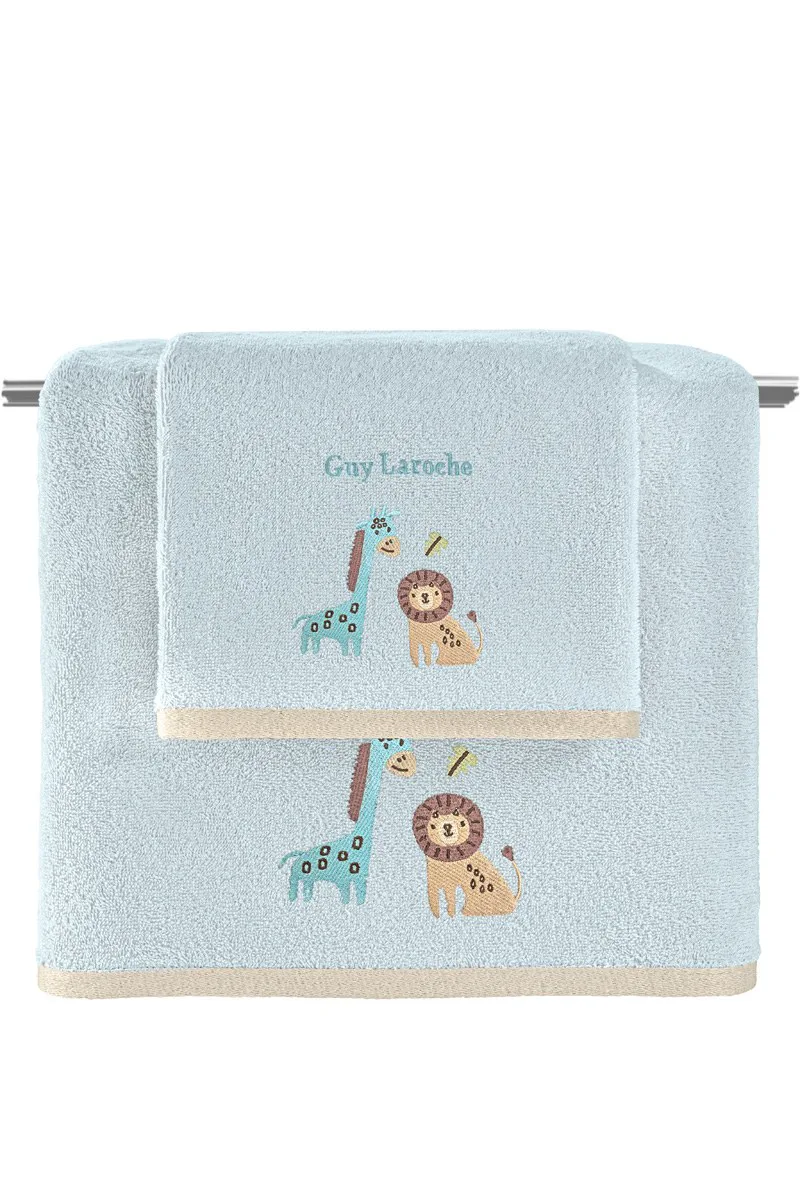 Σετ Βρεφικές Πετσέτες 2 Τεμαχίων Guy Laroche Bebe Jungle Natural-Sky 50x70,70x130