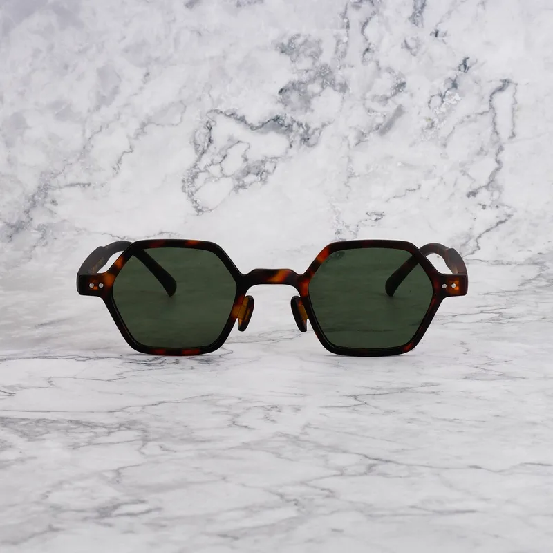 LEON 44EP13M - LEON - MATT TORTOISE - GREEN Sunglasses | Matt Tortoise | Green Shades | Explicit Poets Sunglasses