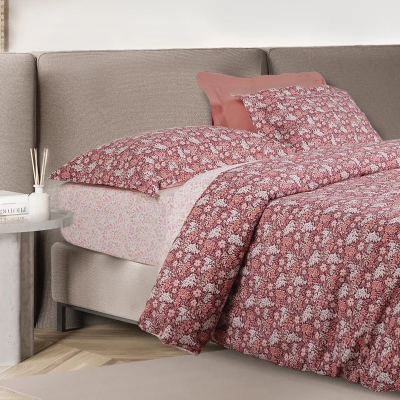 Σετ Παπλωματοθήκη Μονή 2 Τεμαχίων Das Home 5433 Bordeaux-Nude 160x240
