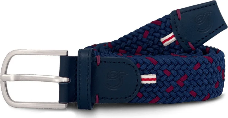 Ανδρική Ζώνη Πλεκτή La Boucle B25-250685 Geneva CROSS Navy Blue Burgundy