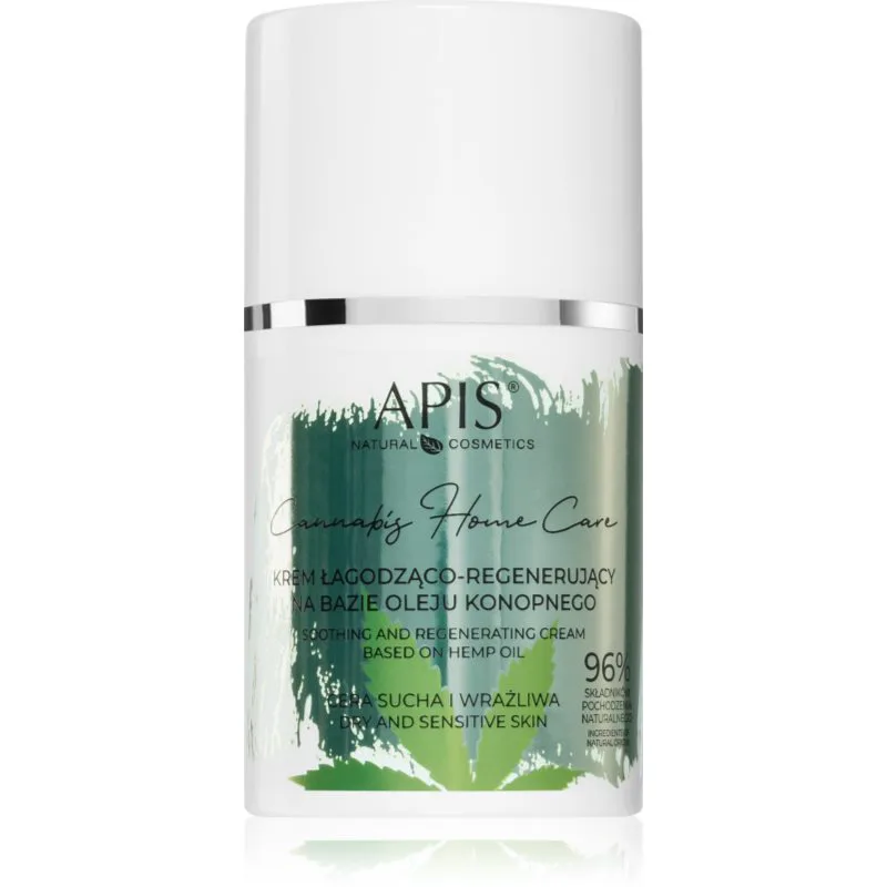 Apis Natural Cosmetics Cannabis Home Care ελαφριά ενυδατική κρέμα για ξηρή και ευαίσθητη επιδερμίδα 50 ml