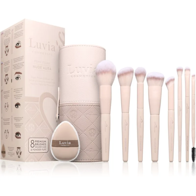 Luvia Cosmetics Nude Aura σετ με πινέλα με θήκη 11 τμχ