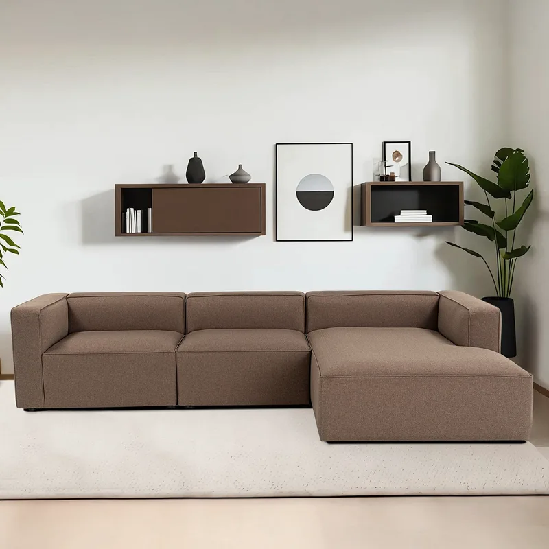 Γωνιακός Καναπές Mora Xl (L1-O1-Chlright) - Brown 560Are2837 (320x69x180)