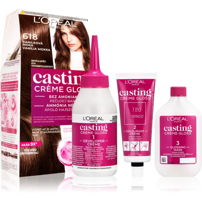 L’Oréal Paris Casting Creme Gloss βαφή μαλλιών απόχρωση 618 Vanilla Mocha 1 τμχ