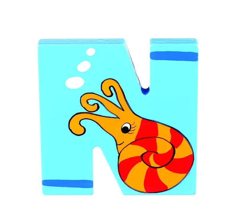 Ξύλινο Γράμμα N Alphabet Letters Πορτοκαλί Tree Toys