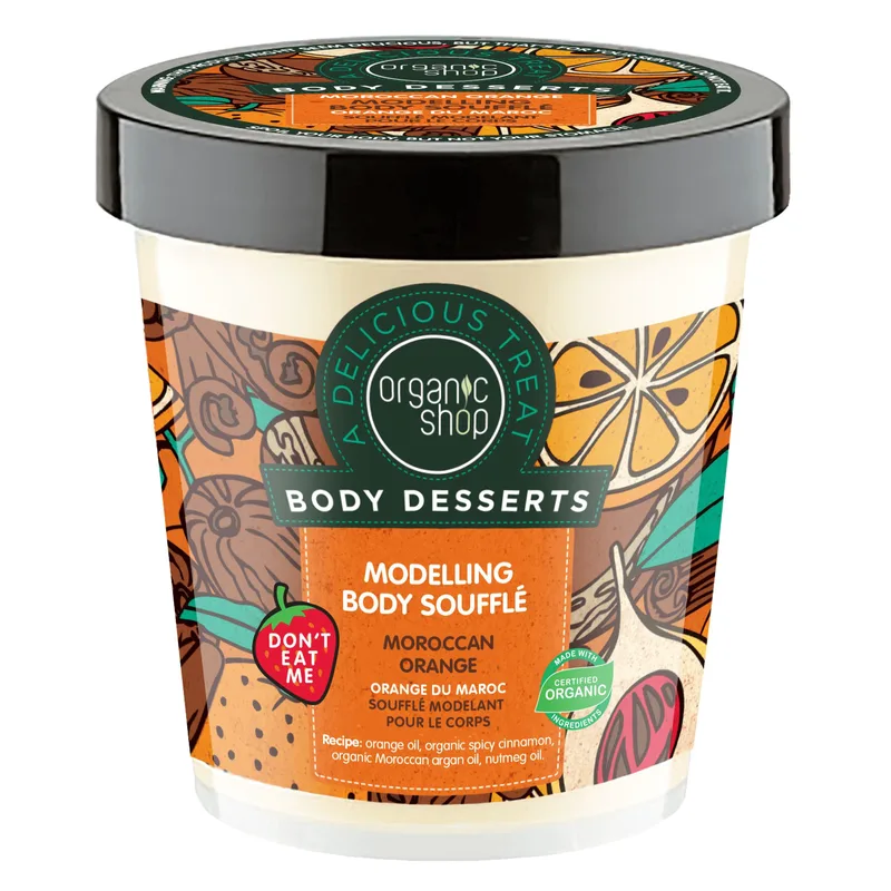 Organic Shop Body Desserts Moroccan Πορτοκαλί Modelling Body Souffle Σουφλέ Σμίλευσης Σώματος με Μαροκινό Πορτοκάλι 450ml