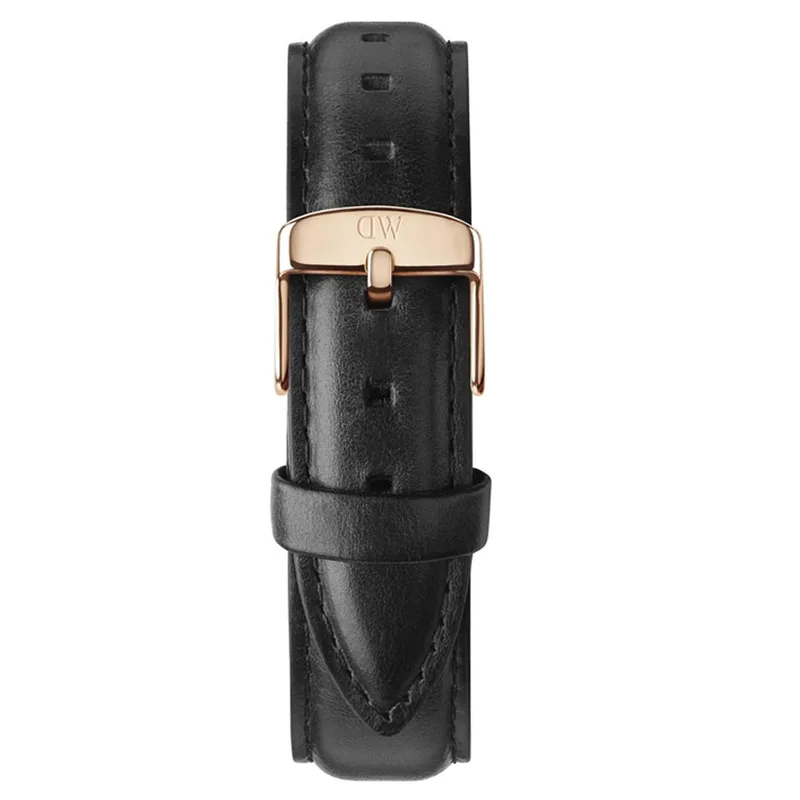 DANIEL WELLINGTON Classic Sheffield Black Leather Strap Rose Χρυσό 14mm DW00200144