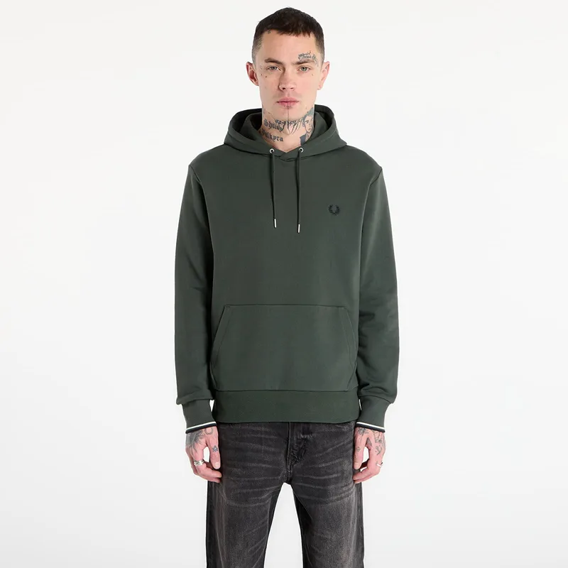 Φούτερ FRED PERRY Tipped Hooded Sweatshirt Court Green/ Snow White/ Navy L