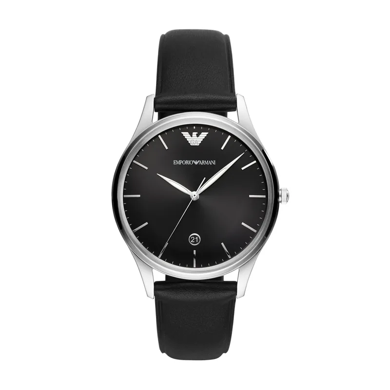 EMPORIO ARMANI Adriano Black Leather Strap AR11287