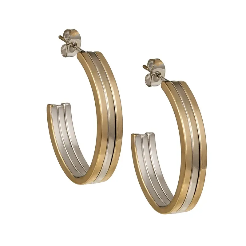 Γυναικείοι δίχρωμοι κρίκοι Visetti Stainless Steel 62B-SC027SG 62B-SC027SG Ατσάλι