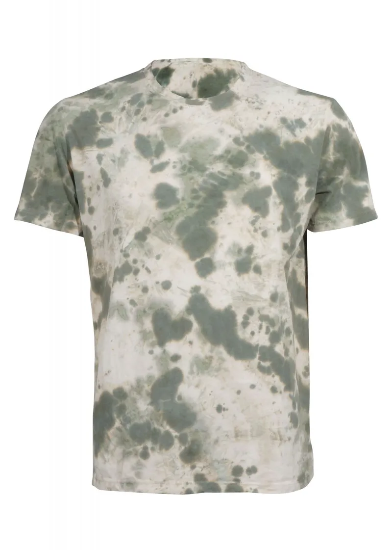 Ανδρικό tshirt με λαιμόκοψη tie dye. Street Style ΧΑΚΙ
