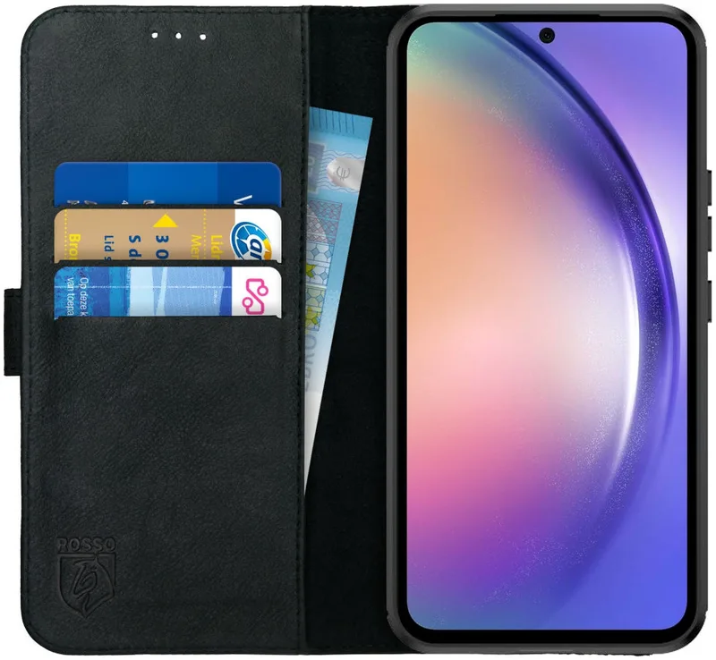 Κόκκινο Deluxe Δερμάτινη Θήκη Πορτοφόλι Samsung Galaxy A54 - Black (8719246378683)