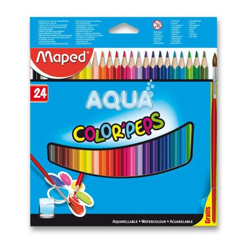 Ξυλομπογιές ακουαρέλας σετ 24 τμχ Maped Color'Peps Aqua (+ 1 πινέλο δώρο)