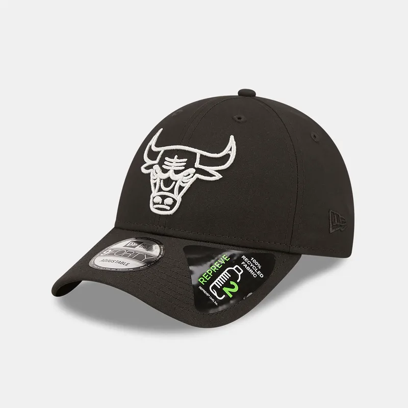 NEW ERA CHICAGO BULLS REPREVE MONOCHROME 9FORTY CAP ΜΑΥΡΟ