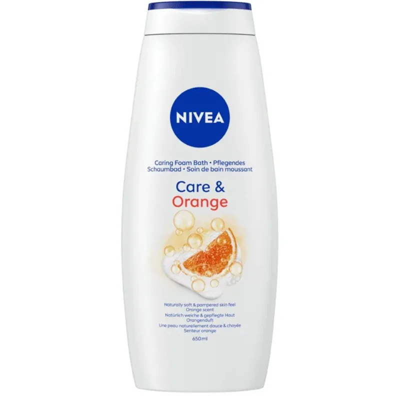 Nivea Care & Πορτοκαλί Foam Bath Κρεμώδες Αφρόλουτρο με Ξεχωριστό Άρωμα Πορτοκαλιού 650ml