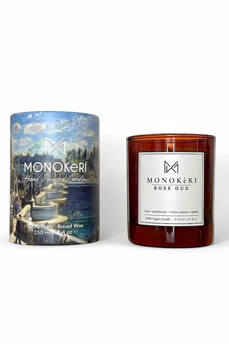 Κερι Αρωματικο Rose Oud 250Gr Μονόχρωμο OEM