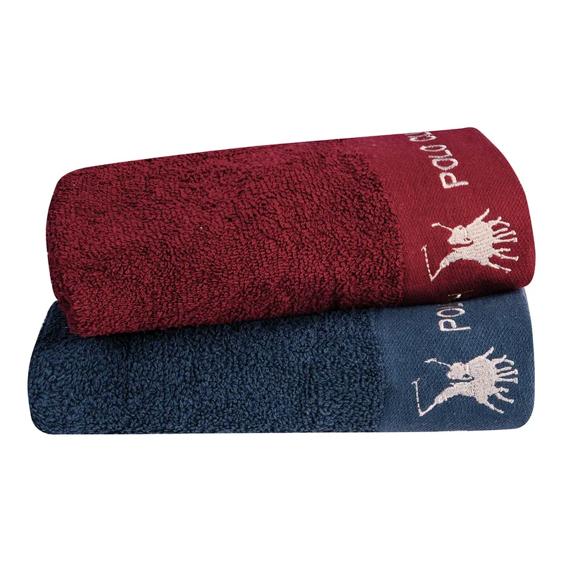 Πετσέτες Προσώπου (Σετ 2τμχ) Greenwich Polo Club 2665 Blue/Bordo 480gsm
