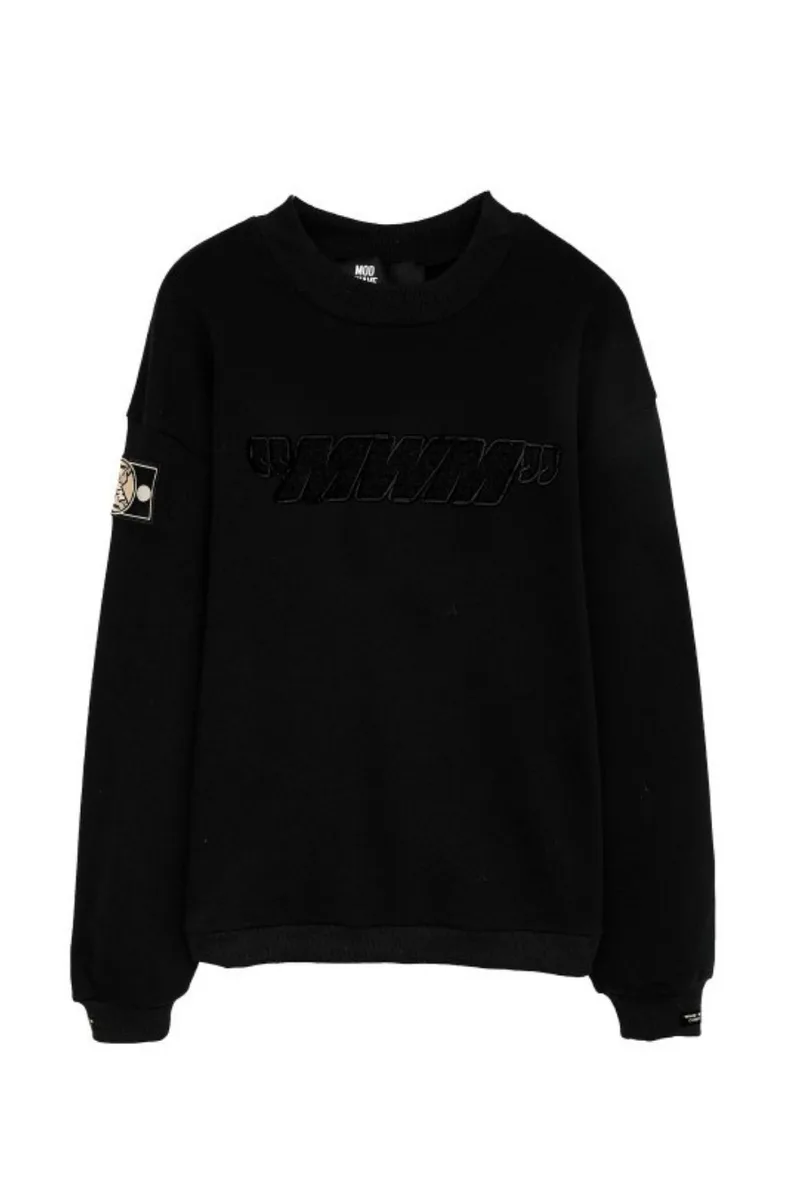 MOD WAVE MOVEMENT Unisex Φούτερ με Λαιμόκοψη BLACK CAPSULE – Μαύρο-MW063061734-BLACK