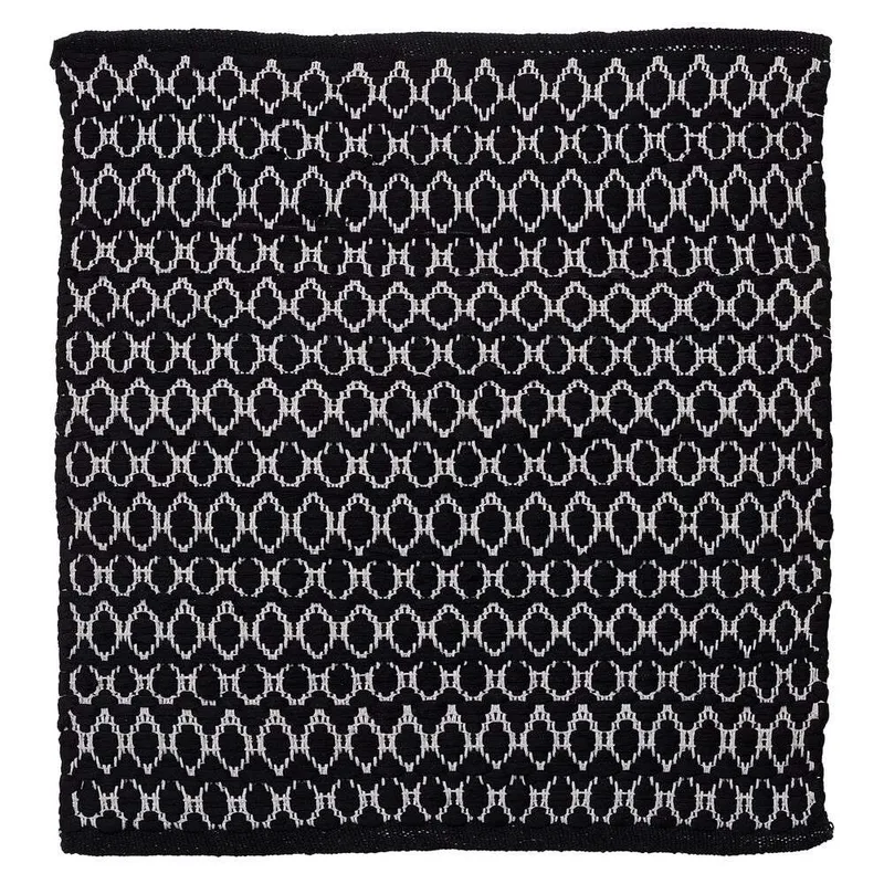 Boho 60x60 black πατάκι μπάνιου Sealskin