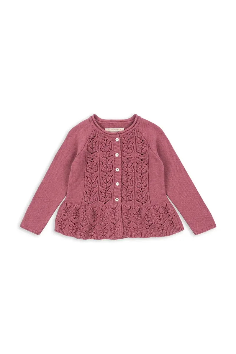 Παιδική βαμβακερή ζακέτα Konges Sløjd CABBY FRILL CARDIGAN GOTS