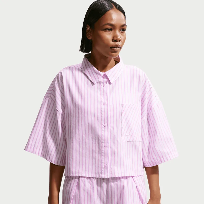 Nike Sportswear Chill Poplin T-Shirt Γυναικείο Κοντομάνικο Πουκάμισο (9000257434_91103)