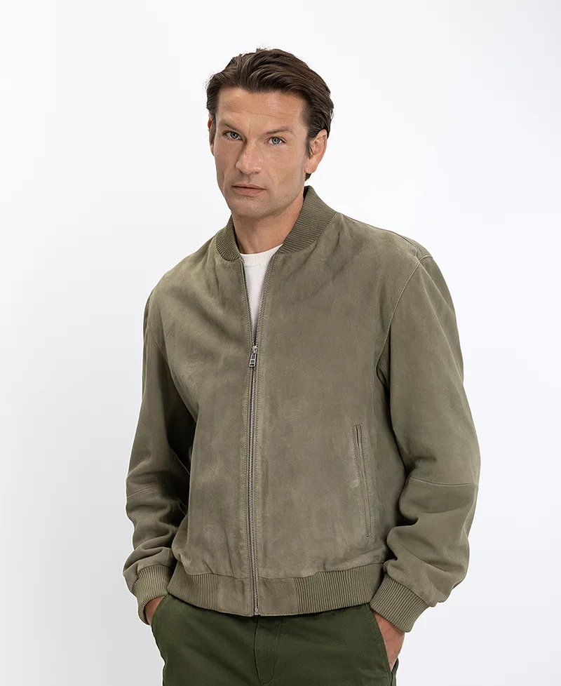 Boss Ανδρικό Μπουφάν Suede Regular Fit