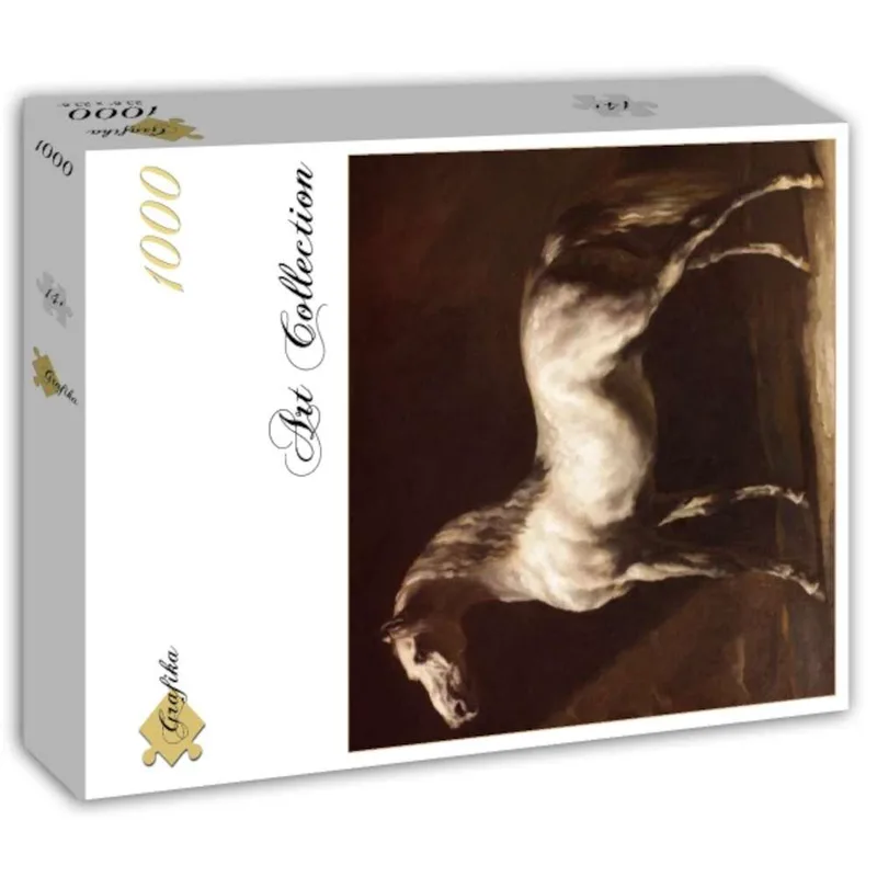 Graphica-T-02241-Théodore Géricault: Cheval Arabe Gris-Blanc-Puzzle 1000 pieces