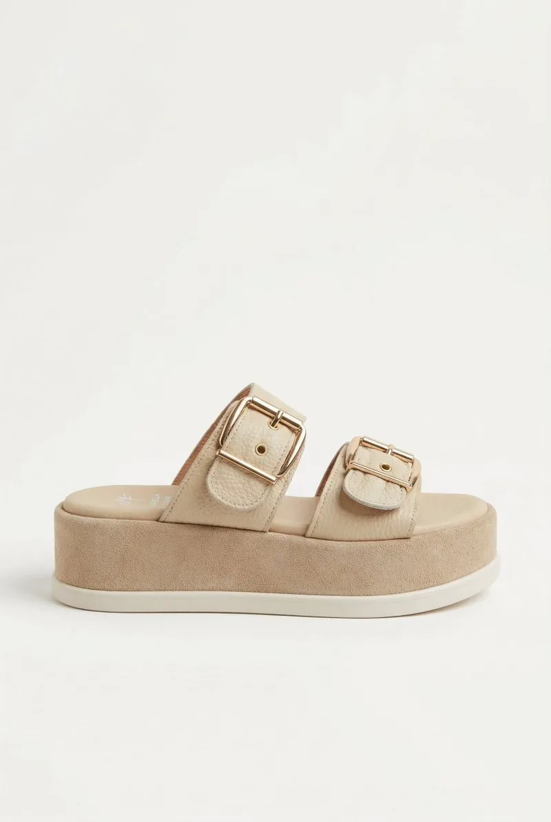 Mariella Fabiani Flatform Sandals - 2605/65 - Μπεζ Matte