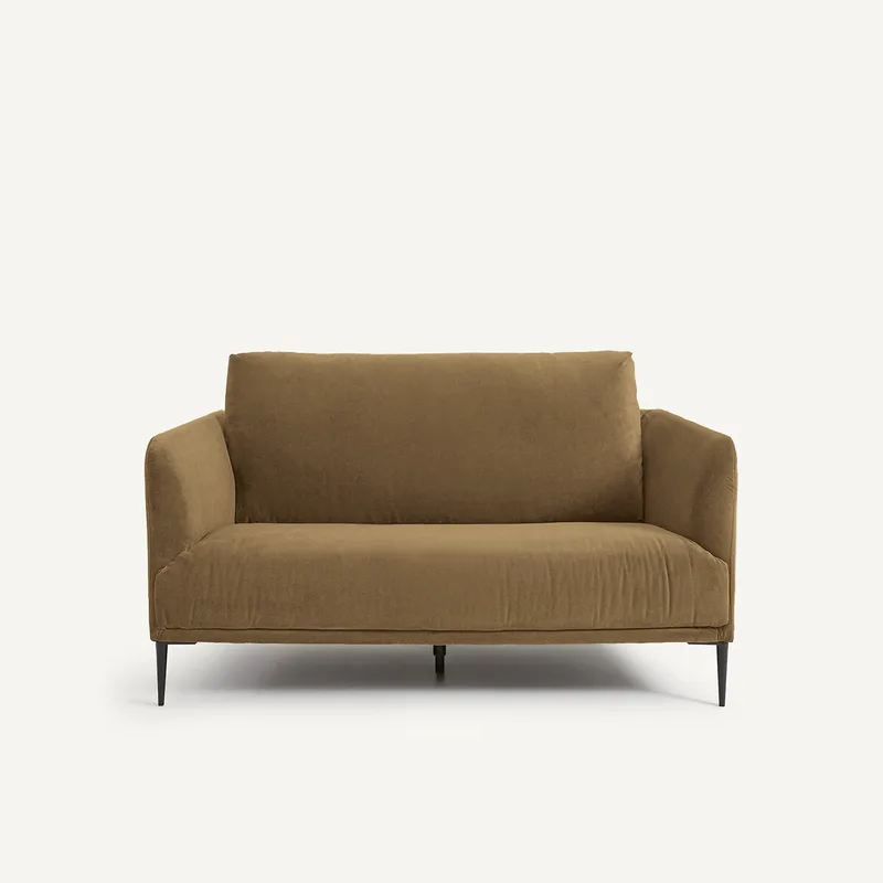 Διθέσιος καναπές από λινό βελούδο Μ103xΠ145xΥ82cm