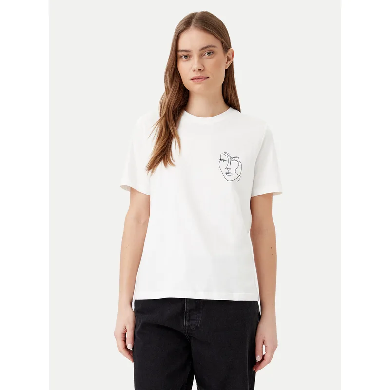 Vila T-Shirt Sybilla 14103247 Λευκό Regular Fit