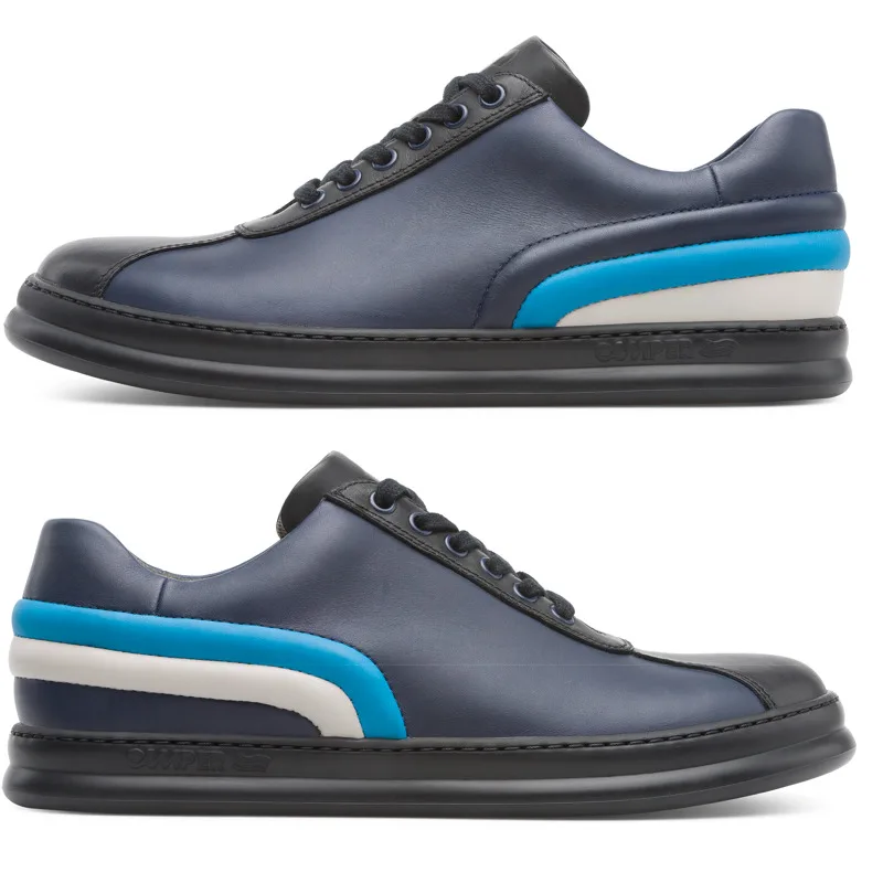 CAMPER Twins - Sneakers Για Ανδρικα - Μπλε,Μαύρο,Μπεζ, Μέγεθος 39, Smooth leather