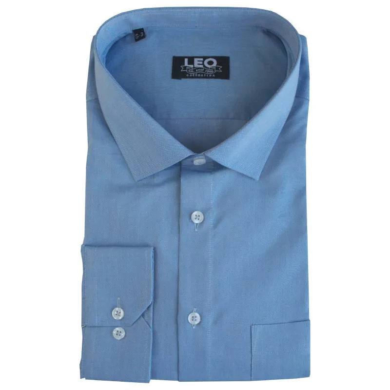 Πουκάμισο Petite Oxford μακρυμάνικο με γιακά τύπου Rex, της Leo Collection - Jordy Blue