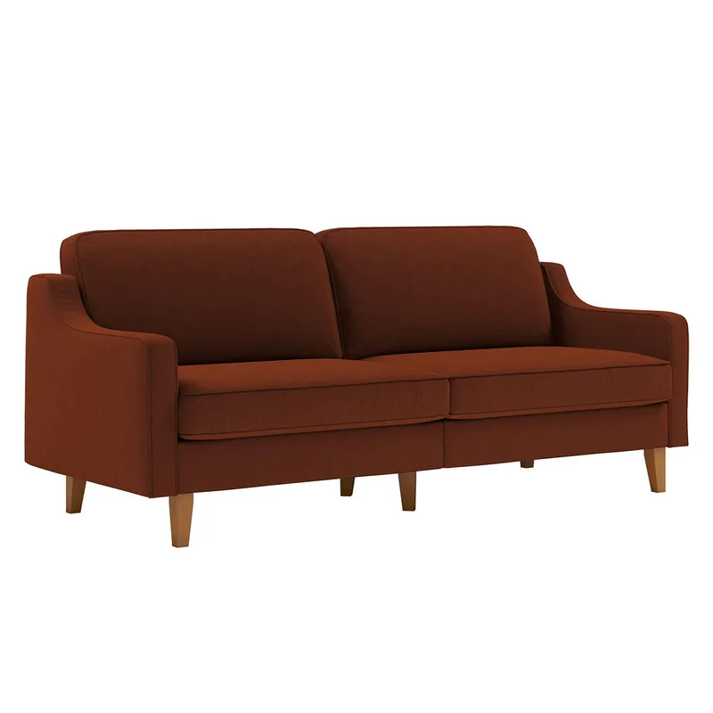 Τριθέσιος Καναπές Robin 3 - Tile Red, Walnut 918Cmf1154 (205x16x87)