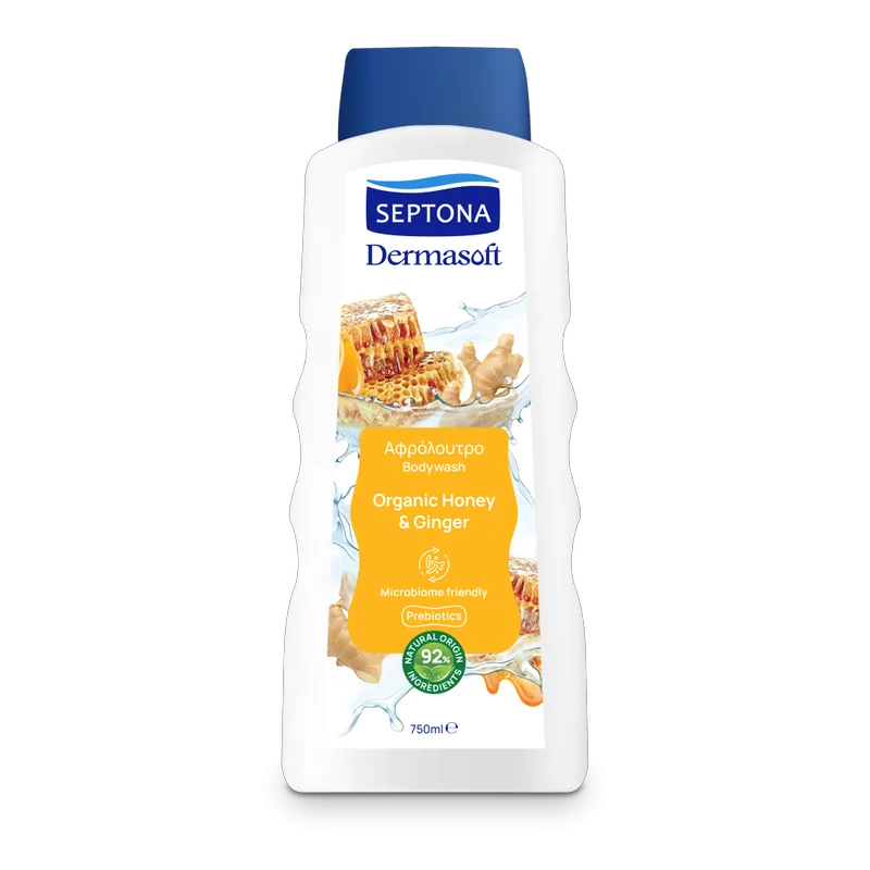 Septona Dermasoft Αφρόλουτρο Ενηλίκων Organic Honey & Ginger 750ml