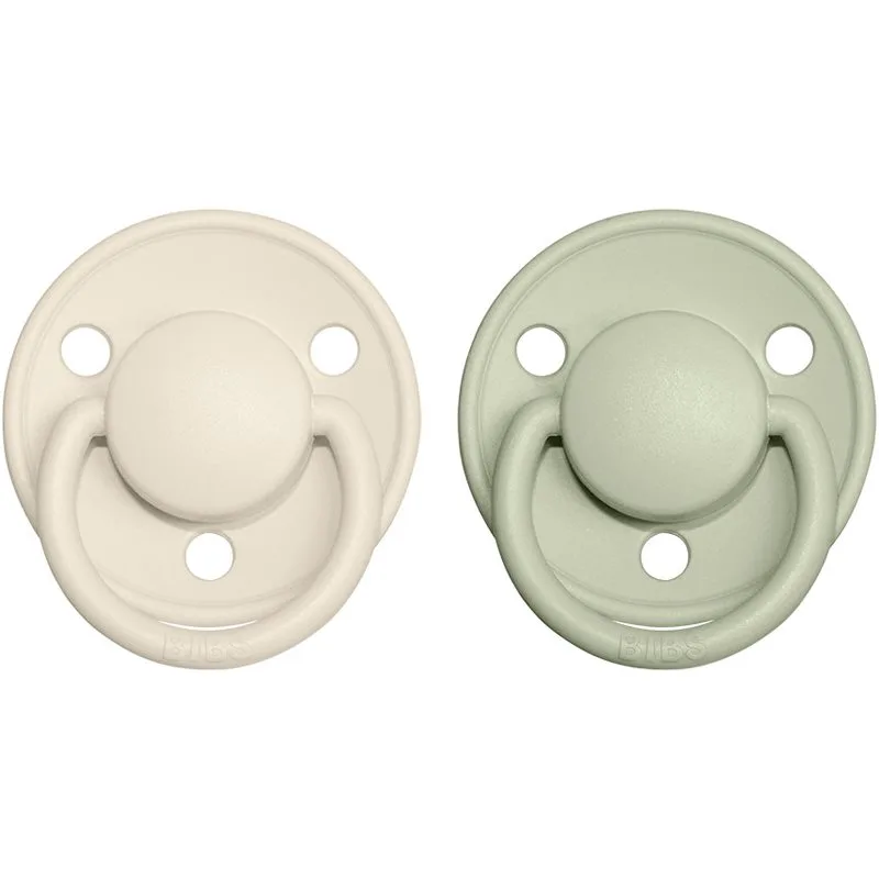 BIBS De Lux Natural Rubber Size 2: 6+ months πιπίλα Ivory / Sage 2 τμχ